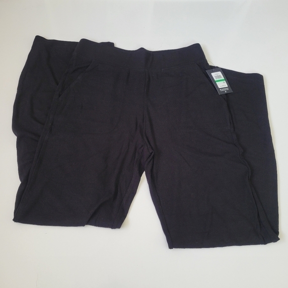 Andrew Marc Sport Black Ribbed Pants Large Light Lounge Pull on Woman's L nwt - Picture 7 of 13